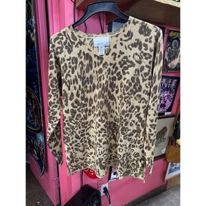 90s Susan Graver Leopard Print Sweater